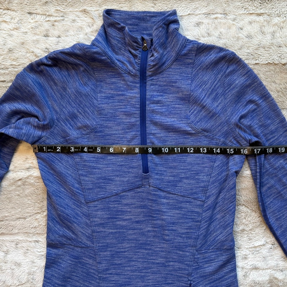 Lululemon Kanto Catch Me 1/2 Zip in Heathered Sapphire Blue Size 6 - Picture 14 of 16